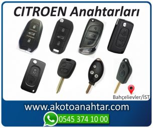 Citroen Oto Otomobile Araba Immobilizer Kumandalı Sustalı Key Remote Yedek Acil Kumanda Kayıp Anahtar Anahtarı Kumandası Kopyalama Çoğaltma