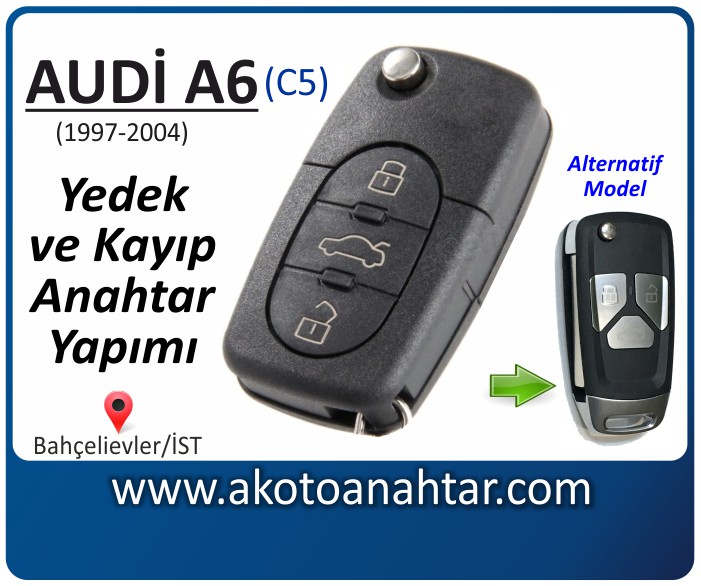 audi a6 c5 anahtari anahtar key yedek yaptirma fiyati kopyalama cogaltma kayip 1998 1999 2000 2001 2002 2003 2004 model model - Audi A6 Anahtarı | Yedek ve Kayıp Anahtar Yapımı