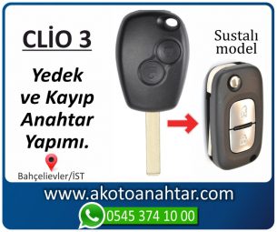 Renault Reno Clio 3 Araba Oto Otomobil Car Sustalı Yedek Kayıp Kumanda Kumandalı İmmobilizer Anahtar Anahtarı Çilingir Anahtarcı Acil Kopyalama Kodlama Locksmith Key Bahçelievler İstanbul Kayboldu Dönmüyor Okumuyor Orjinal Kontak Tamir Tamiri Çip