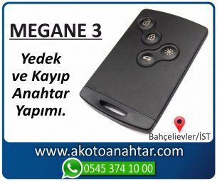 Renault Reno Megane 3 Araba Oto Otomobil Car Sustalı Yedek Kayıp Kumanda Kumandalı İmmobilizer Kart Kartı Çilingir Anahtarcı Acil Kopyalama Kodlama Locksmith Key Bahçelievler İstanbul Kayboldu Dönmüyor Okumuyor Orjinal Kontak Tamir Tamiri Çip