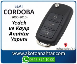 Seat Cordoba Araba Oto Otomobil Car Sustalı Yedek Kayıp Kumanda Kumandalı İmmobilizer Anahtar Anahtarı Çilingir Anahtarcı Acil Kopyalama Kodlama Locksmith Key Bahçelievler İstanbul Kayboldu Dönmüyor Okumuyor Orjinal Kontak Tamir Tamiri Çip