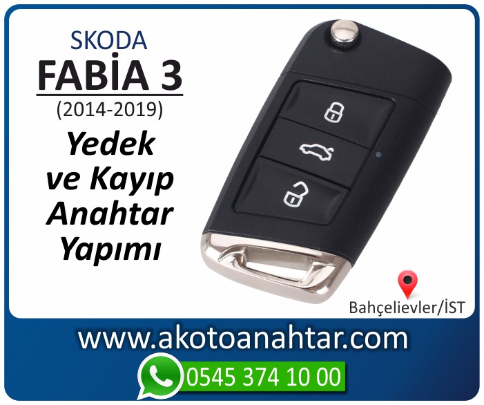 skoda fabia 3 anahtari anahtar key yedek yaptirma fiyati kopyalama cogaltma kayip 2014 2015 2016 2017 2018 2019 model - Skoda Fabia 3 Anahtarı | Yedek ve Kayıp Anahtar Yapımı