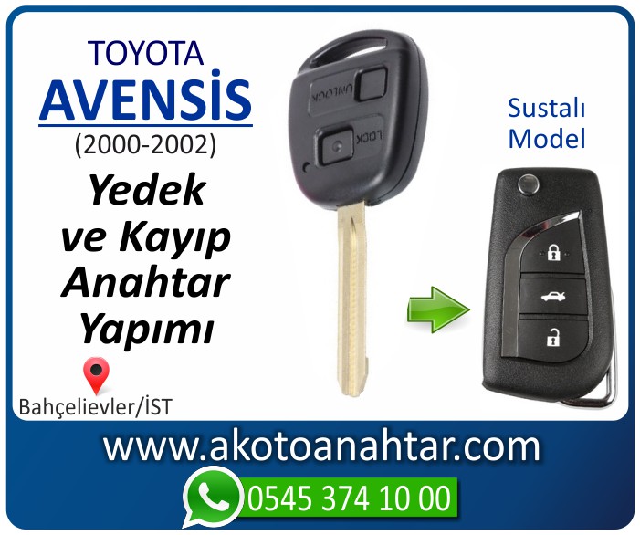 toyota avensis anahtari anahtar key yedek yaptirma fiyati kopyalama cogaltma kayip 2000 2001 2002 2003 model - Toyota Avensis Anahtarı | Yedek ve Kayıp Anahtar Yapımı