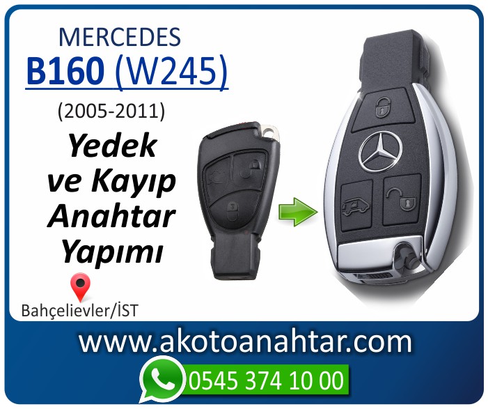 Mercedes B160 W245 Anahtari 2005 2006 2007 2008 2009 2010 2011 - Mercedes B160 (W245) Anahtarı | Yedek ve Kayıp Anahtar Yapımı