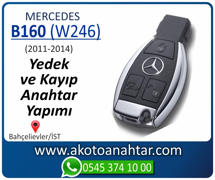 Mercedes B160 W246 Anahtari 2011 2012 2013 2014 - Mercedes B160 (W246) Anahtarı | Yedek ve Kayıp Anahtar Yapımı