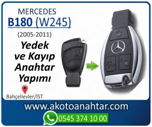 Mercedes B180 (W245) Araba Oto Otomobil Car Yedek Kayıp Kumanda İmmobilizer Anahtar Anahtarı Çilingir Anahtarcı Acil Kopyalama Kodlama Locksmith Key Bahçelievler İstanbul Kayboldu Dönmüyor Okumuyor Orjinal Kontak Tamir Tamiri Çip