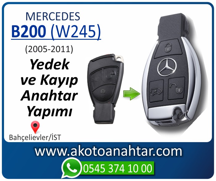 Mercedes B200 W245 Anahtari 2005 2006 2007 2008 2009 2010 2011 - Mercedes B200 (W245) Anahtarı | Yedek ve Kayıp Anahtar Yapımı