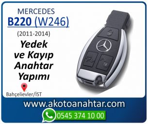 Mercedes B220 (W246) Araba Oto Otomobil Car Yedek Kayıp Kumanda İmmobilizer Anahtar Anahtarı Çilingir Anahtarcı Acil Kopyalama Kodlama Locksmith Key Bahçelievler İstanbul Kayboldu Dönmüyor Okumuyor Orjinal Kontak Tamir Tamiri Çip