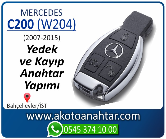 Mercedes C200 W204 Anahtari 2007 2008 2009 2010 2011 2012 2013 2014 - Mercedes C180 (W204) Anahtarı | Yedek ve Kayıp Anahtar Yapımı