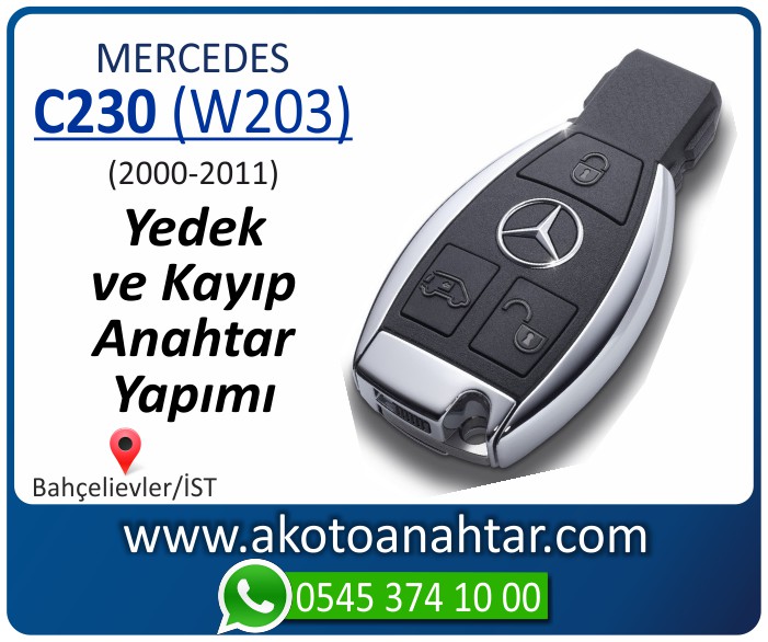 Mercedes C230 W203 Anahtari 2000 2001 2002 2003 2004 2005 2006 2007 2008 2009 2010 2011 - Mercedes C230 (W203) Anahtarı | Yedek ve Kayıp Anahtar Yapımı