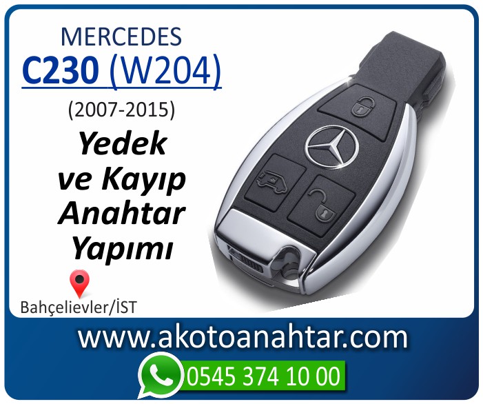 Mercedes C230 W204 Anahtari 2007 2008 2009 2010 2011 2012 2013 - Mercedes C180 (W204) Anahtarı | Yedek ve Kayıp Anahtar Yapımı