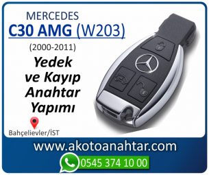 Mercedes C30 AMG (W203) Araba Oto Otomobil Car Yedek Kayıp Kumanda İmmobilizer Anahtar Anahtarı Çilingir Anahtarcı Acil Kopyalama Kodlama Locksmith Key Bahçelievler İstanbul Kayboldu Dönmüyor Okumuyor Orjinal Kontak Tamir Tamiri Çip