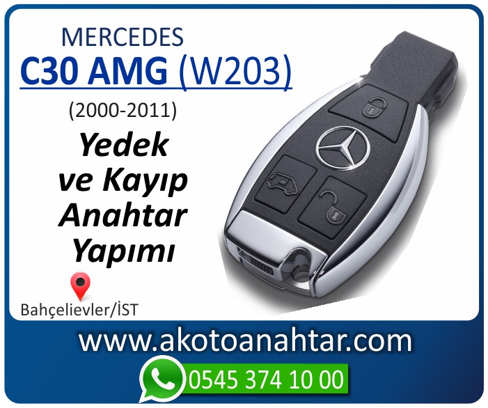 Mercedes C30 AMG W203 Anahtari 2000 2001 2002 2003 2004 2005 2006 2007 2008 2009 2010 2011 - Mercedes C30 AMG (W203) Anahtarı | Yedek ve Kayıp Anahtar Yapımı