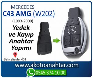 Mercedes C43 AMG (W202) Araba Oto Otomobil Car Yedek Kayıp Kumanda İmmobilizer Anahtar Anahtarı Çilingir Anahtarcı Acil Kopyalama Kodlama Locksmith Key Bahçelievler İstanbul Kayboldu Dönmüyor Okumuyor Orjinal Kontak Tamir Tamiri Çip