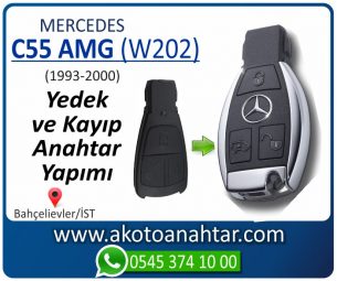 Mercedes C55 AMG (W202) Araba Oto Otomobil Car Yedek Kayıp Kumanda İmmobilizer Anahtar Anahtarı Çilingir Anahtarcı Acil Kopyalama Kodlama Locksmith Key Bahçelievler İstanbul Kayboldu Dönmüyor Okumuyor Orjinal Kontak Tamir Tamiri Çip