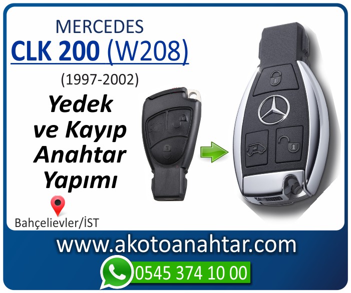 Mercedes CLK200 W208 Anahtari 1997 1998 1999 2000 2001 2002 - Mercedes CLK200 (W208) Anahtarı | Yedek ve Kayıp Anahtar Yapımı