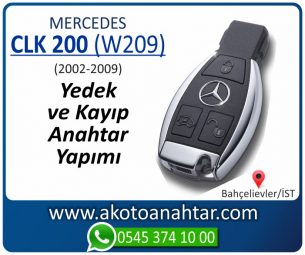 Mercedes CLK200 (W209) Araba Oto Otomobil Car Yedek Kayıp Kumanda İmmobilizer Anahtar Anahtarı Çilingir Anahtarcı Acil Kopyalama Kodlama Locksmith Key Bahçelievler İstanbul Kayboldu Dönmüyor Okumuyor Orjinal Kontak Tamir Tamiri Çip