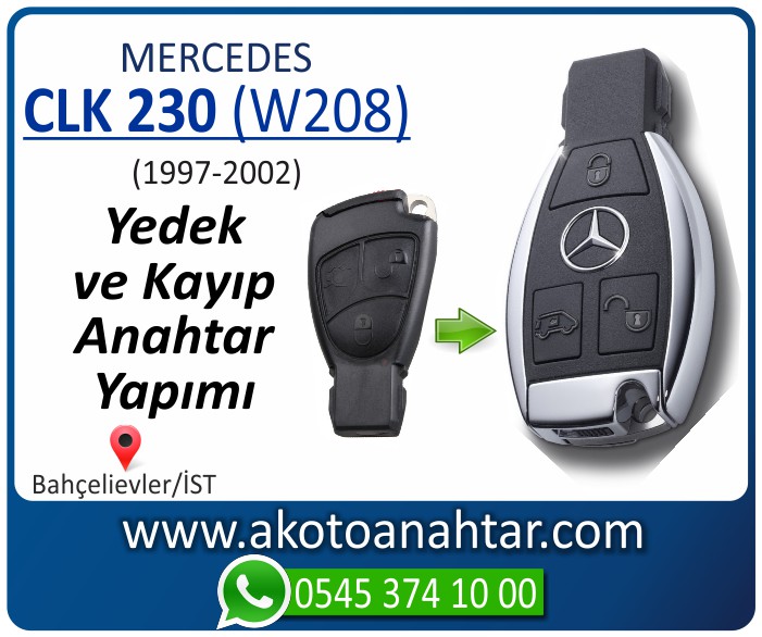 Mercedes CLK230 W208 Anahtari 1997 1998 1999 2000 2001 2002 - Mercedes CLK230 (W208) Anahtarı | Yedek ve Kayıp Anahtar Yapımı