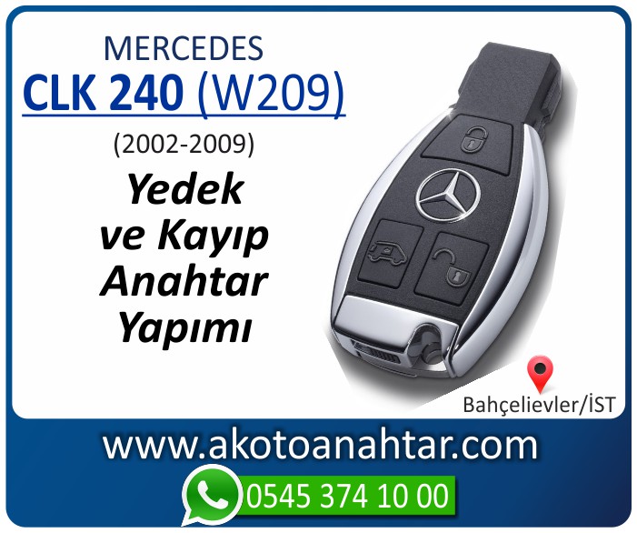 Mercedes CLK240 W209 Anahtari 2002 2003 2004 2005 2006 2007 2008 2009 - Mercedes CLK240 (W209) Anahtarı | Yedek ve Kayıp Anahtar Yapımı