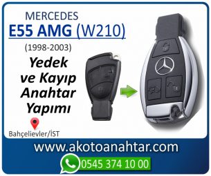 Mercedes E55 AMG (W210) Araba Oto Otomobil Car Yedek Kayıp Kumanda İmmobilizer Anahtar Anahtarı Çilingir Anahtarcı Acil Kopyalama Kodlama Locksmith Key Bahçelievler İstanbul Kayboldu Dönmüyor Okumuyor Orjinal Kontak Tamir Tamiri Çip