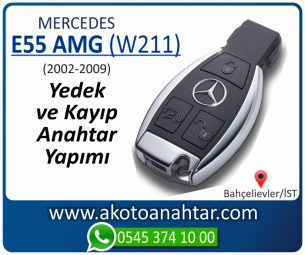 Mercedes E55 AMG (W211) Araba Oto Otomobil Car Yedek Kayıp Kumanda İmmobilizer Anahtar Anahtarı Çilingir Anahtarcı Acil Kopyalama Kodlama Locksmith Key Bahçelievler İstanbul Kayboldu Dönmüyor Okumuyor Orjinal Kontak Tamir Tamiri Çip