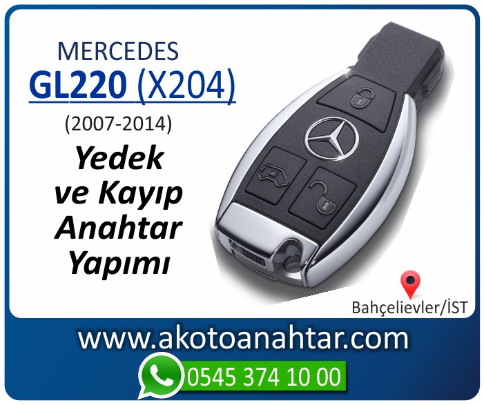 Mercedes GL220 X204 Anahtari 2007 2008 2009 2010 2011 2012 2013 2014 - Mercedes GL220 (X204) Anahtarı | Yedek ve Kayıp Anahtar Yapımı