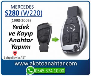 Mercedes S280 (W220) Araba Oto Otomobil Car Yedek Kayıp Kumanda İmmobilizer Anahtar Anahtarı Çilingir Anahtarcı Acil Kopyalama Kodlama Locksmith Key Bahçelievler İstanbul Kayboldu Dönmüyor Okumuyor Orjinal Kontak Tamir Tamiri Çip