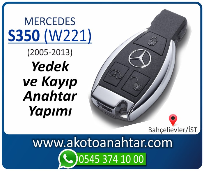 Mercedes S350 W221 Anahtari 2005 2006 2007 2008 2009 2010 2011 2012 2013 - Mercedes S350 (W221) Anahtarı | Yedek ve Kayıp Anahtar Yapımı