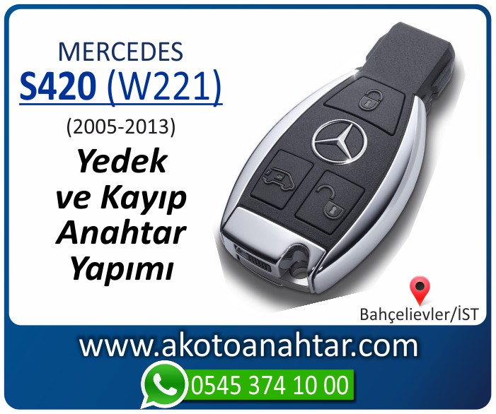 Mercedes S420 W221 Anahtari 2005 2006 2007 2008 2009 2010 2011 2012 2013 - Mercedes S420 (W221) Anahtarı | Yedek ve Kayıp Anahtar Yapımı