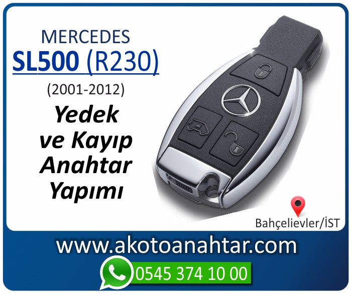 Mercedes SL500 R230 Anahtari 2001 2002 2003 2004 2005 2006 2007 2008 2009 2010 2011 2012 - Mercedes SL500 (R230) Anahtarı | Yedek ve Kayıp Anahtar Yapımı