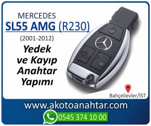 Mercedes SL55 AMG (R230) Araba Oto Otomobil Car Yedek Kayıp Kumanda İmmobilizer Anahtar Anahtarı Çilingir Anahtarcı Acil Kopyalama Kodlama Locksmith Key Bahçelievler İstanbul Kayboldu Dönmüyor Okumuyor Orjinal Kontak Tamir Tamiri Çip