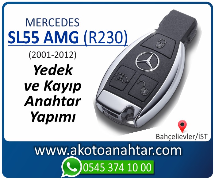 Mercedes SL55 AMG R230 Anahtari 2001 2002 2003 2004 2005 2006 2007 2008 2009 2010 2011 2012 - Mercedes SL55 AMG (R230) Anahtarı | Yedek ve Kayıp Anahtar Yapımı