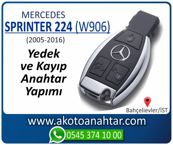 Mercedes Sprinter 224 W906 Anahtari 2005 2006 2007 2008 2009 2010 2011 2012 2013 2014 2015 2016 - Mercedes Sprinter 224 (W906) Anahtarı | Yedek ve Kayıp Anahtar Yapımı