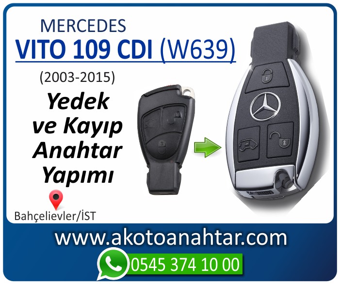 Mercedes Vito 109 CDI W639 Anahtari 2003 2004 2005 2006 2007 2008 2009 2010 2011 2012 2013 2014 2015 - Mercedes Vito 109 CDI (W639) Anahtarı | Yedek ve Kayıp Anahtar Yapımı