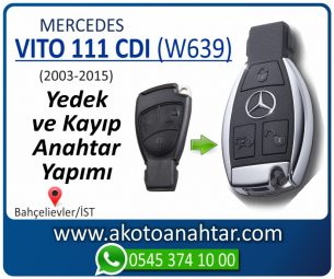 Mercedes Vito 111 CDI (W639) Araba Oto Otomobil Car Yedek Kayıp Kumanda İmmobilizer Anahtar Anahtarı Çilingir Anahtarcı Acil Kopyalama Kodlama Locksmith Key Bahçelievler İstanbul Kayboldu Dönmüyor Okumuyor Orjinal Kontak Tamir Tamiri Çip