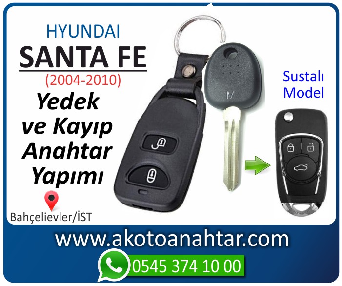 hyundai santa fe anahtari anahtar key yedek yaptirma fiyati kopyalama cogaltma kayip 2004 2005 2006 2007 2008 2009 2010 model - Hyundai Sante Fe Anahtarı | Yedek ve Kayıp Anahtar Yapımı