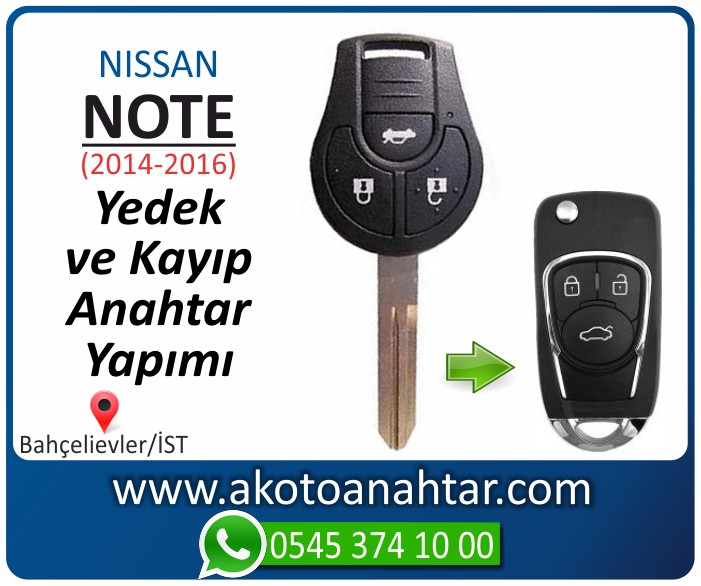 Nissan note anahtari anahtar key yedek yaptirma fiyati kopyalama cogaltma kayip 2014 2015 2016 model - Nissan Note Anahtarı | Yedek ve Kayıp Anahtar Yapımı