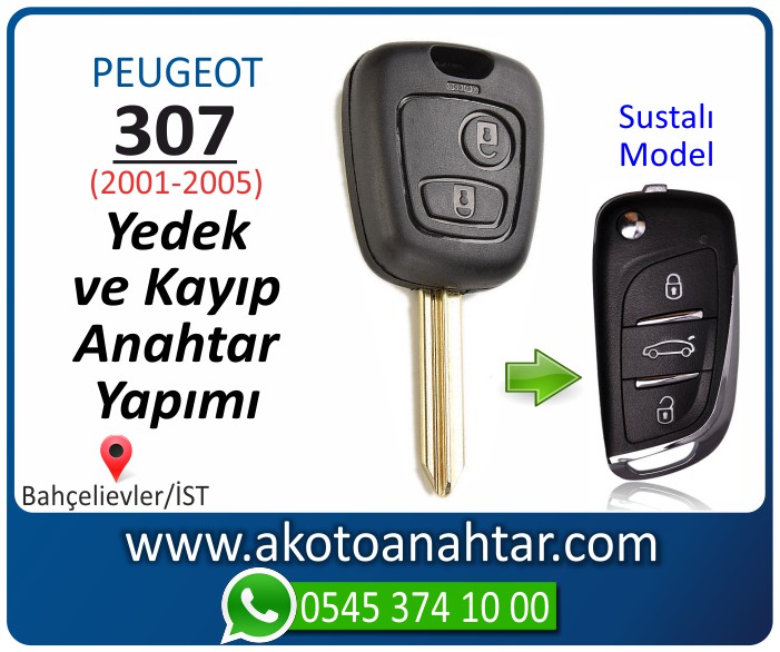 Peugeot 307 anahtari anahtar key yedek yaptirma fiyati kopyalama cogaltma kayip 2001 2002 2003 2004 2005 model - Peugeot 307 Anahtarı | Yedek ve Kayıp Anahtar Yapımı