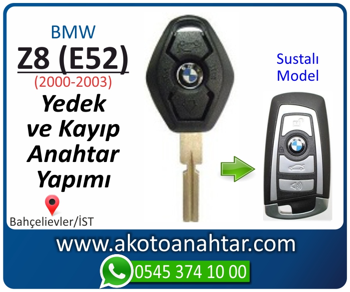 bmw z8 e52 anahtari anahtar key yedek yaptirma fiyati kopyalama cogaltma kayip 2000 2001 2002 2003 model - Bmw Z8 (E52) Anahtarı | Yedek ve Kayıp Anahtar Yapımı